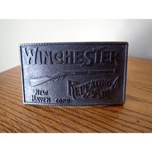 Winchester Repeating Rifle Arms New Haven Conn Metal Belt Buckle Hunting